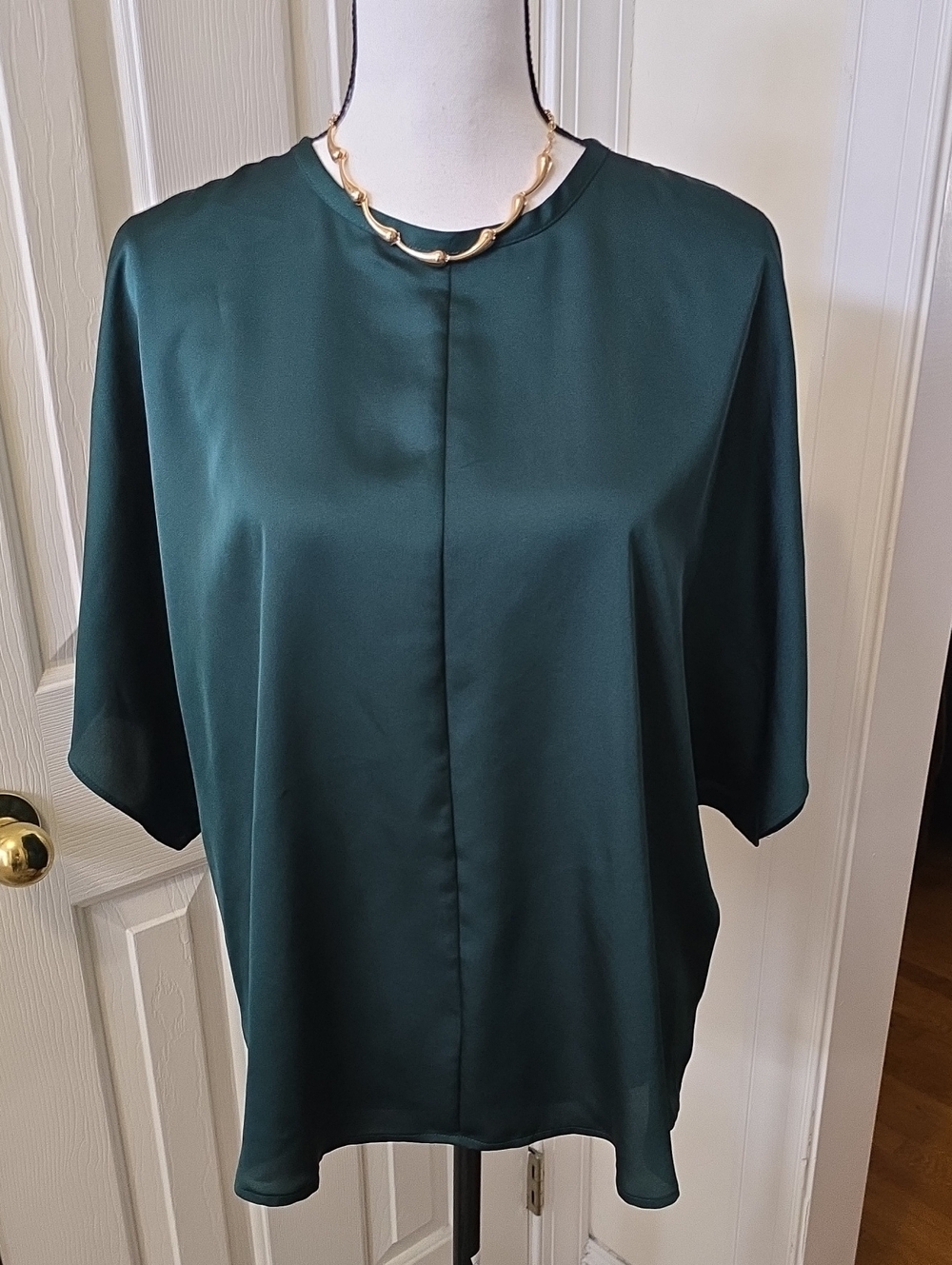WORTHINGTON BRAND WOMEN'S PLUS SIZE FOREST GREEN BLOUSE TOP SIZE 1X